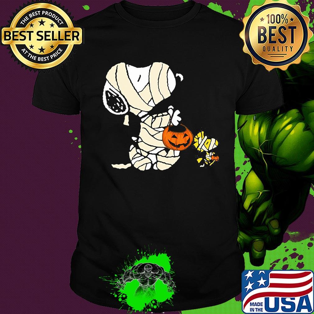 Snoopy and woodstock halloween pumpkin shirt