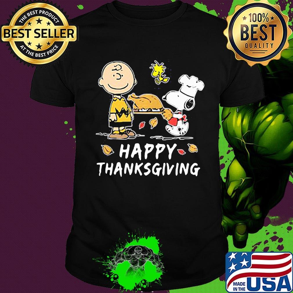 Snoopy charlie brown and woodstock happy thanksgiving shirt