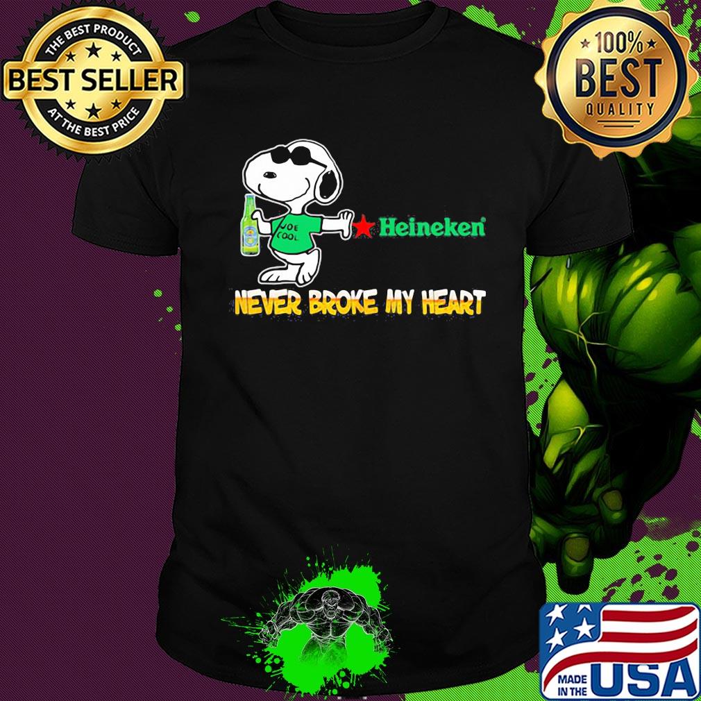 Snoopy heineken beer never broke my heart shirt Snoopy heineken beer never broke my heart shirt