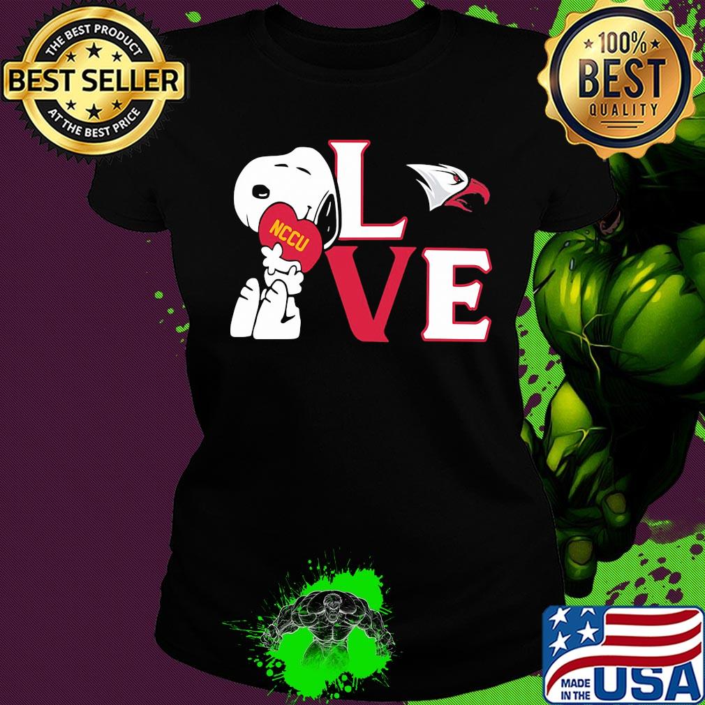 Snoopy hug heart love north carolina central eagles s Ladies tee Snoopy hug heart love north carolina central eagles s Ladies tee