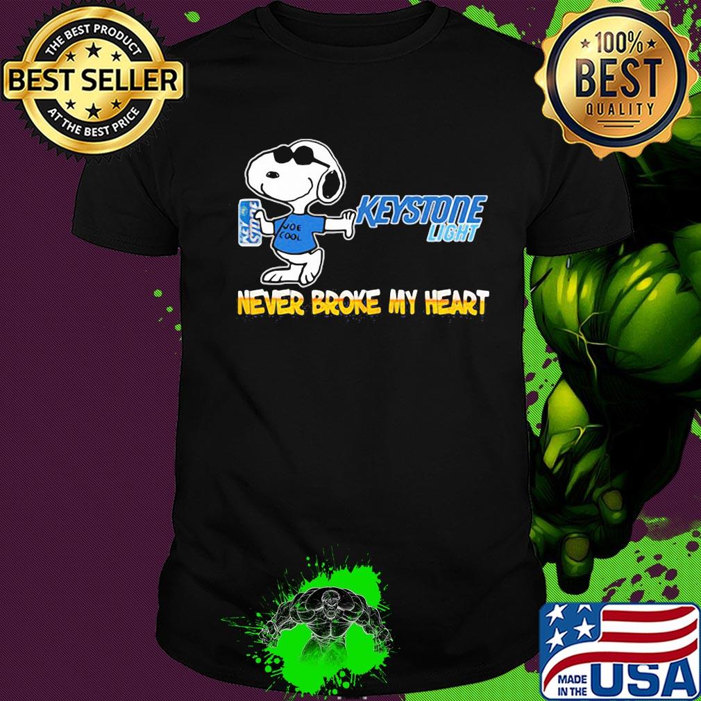 Snoopy keystone light beer never broke my heart shirt