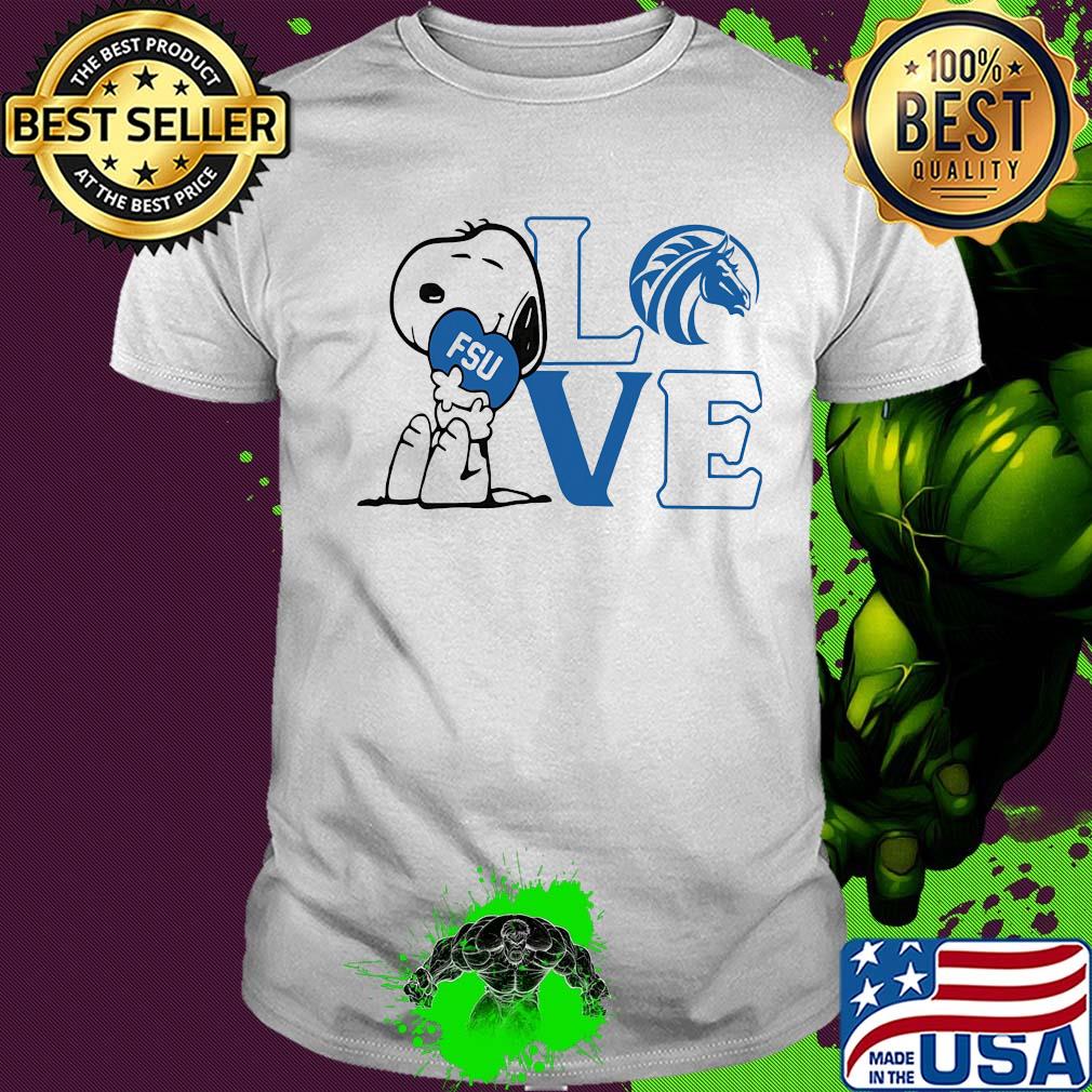 Snoopy love fsu fayetteville state university mascot heart shirt