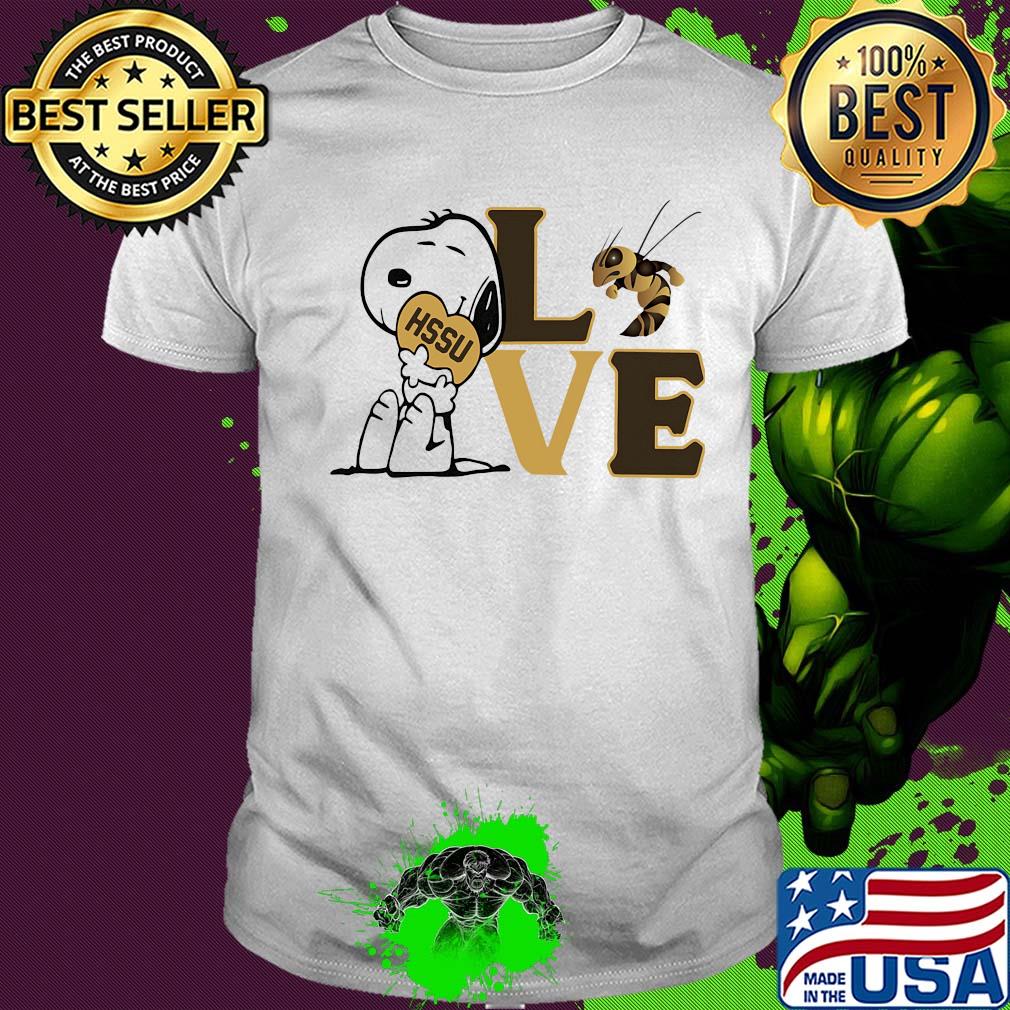 Snoopy love HSSU harris stowe state university athletics heart shirt