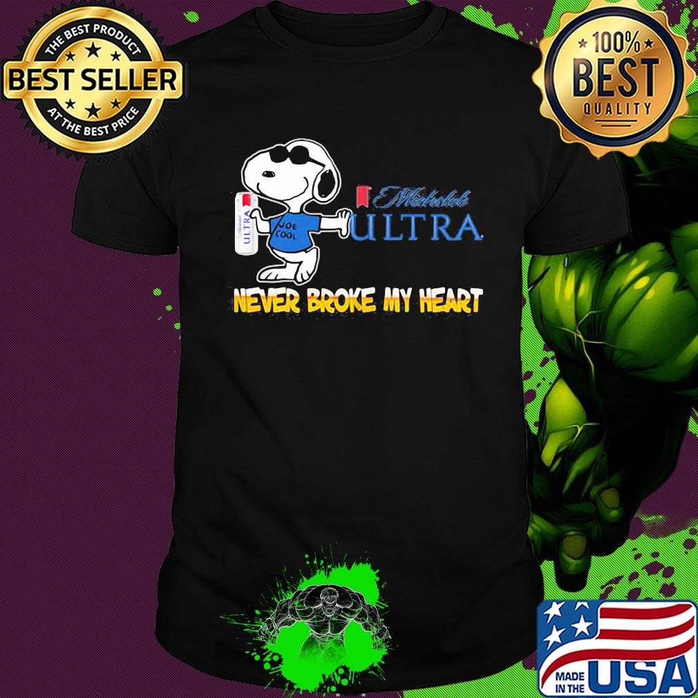 Snoopy michelob ultra beer never broke my heart shirt