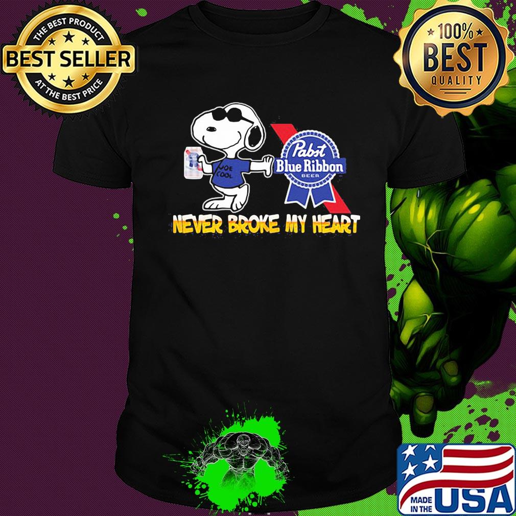 Snoopy pabst blue ribbon beer never broke my heart shirt Snoopy pabst blue ribbon beer never broke my heart shirt