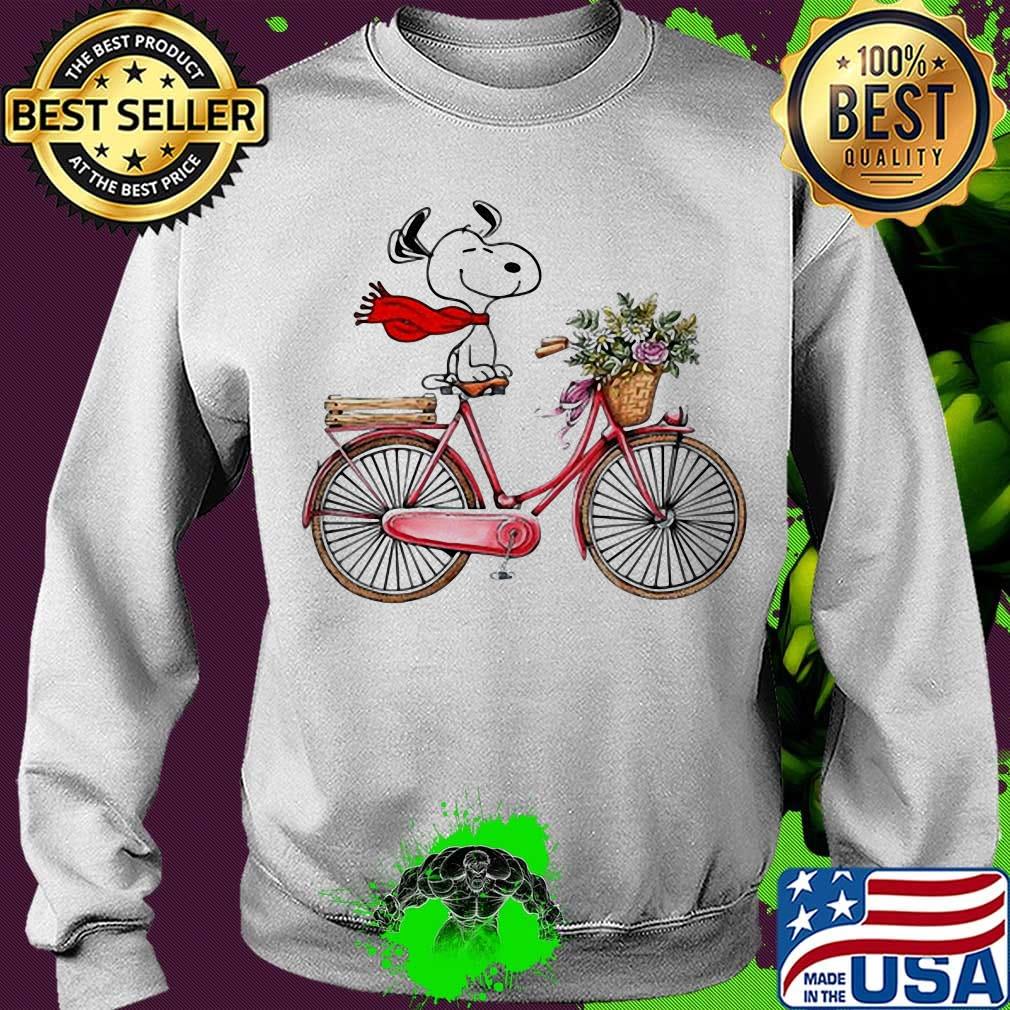 Snoopy riding bicycle flowers s Sweater Snoopy riding bicycle flowers s Sweater