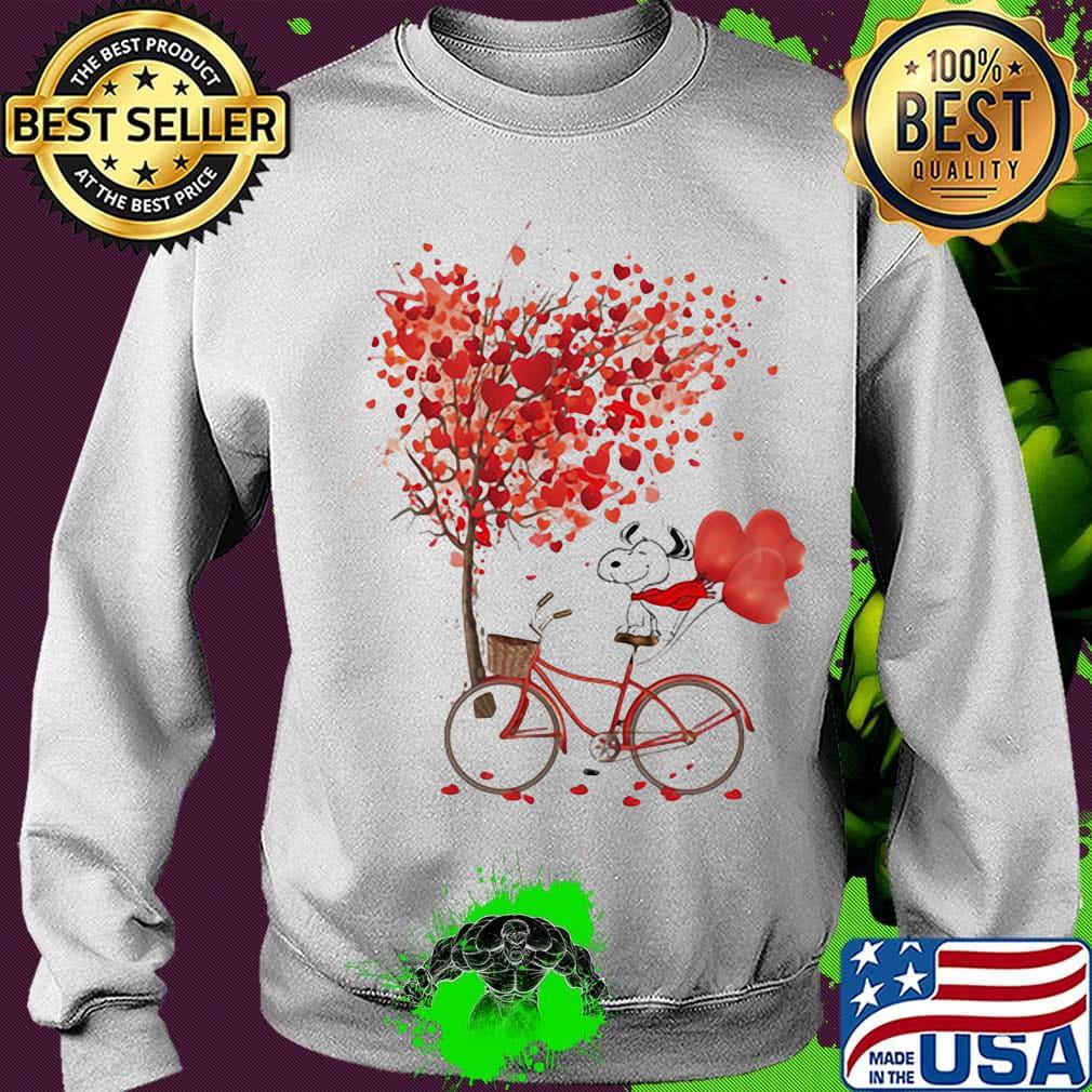 Snoopy riding bicycle heart tree s Sweater Snoopy riding bicycle heart tree s Sweater