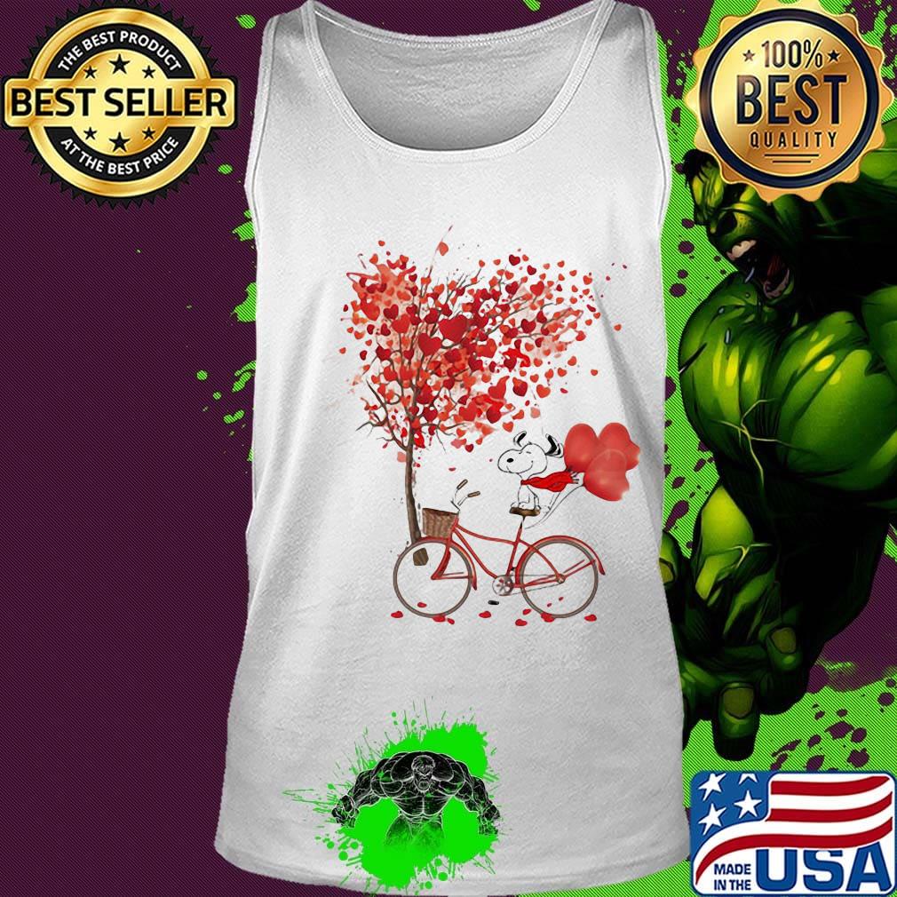 Snoopy riding bicycle heart tree s Tank top Snoopy riding bicycle heart tree s Tank top