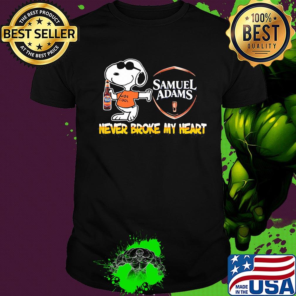 Snoopy samuel adams beer never broke my heart shirt