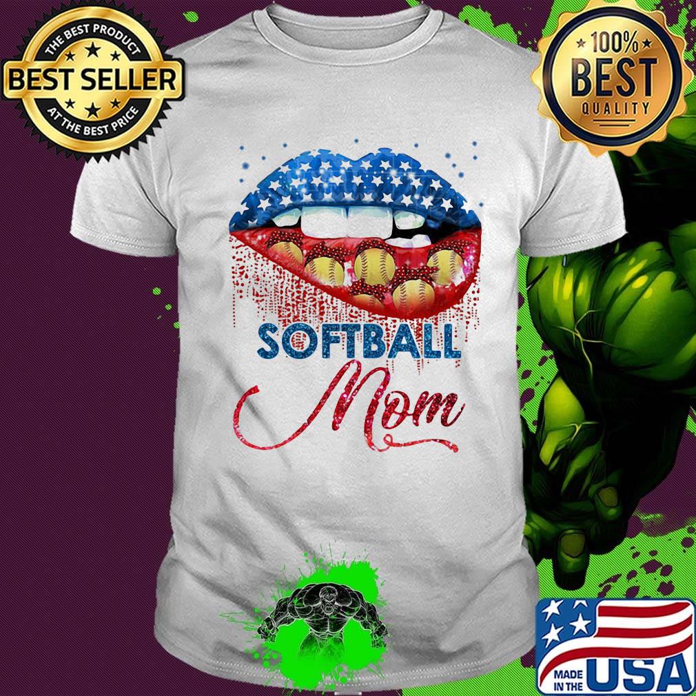 Softball Mom Lips Color Shirt