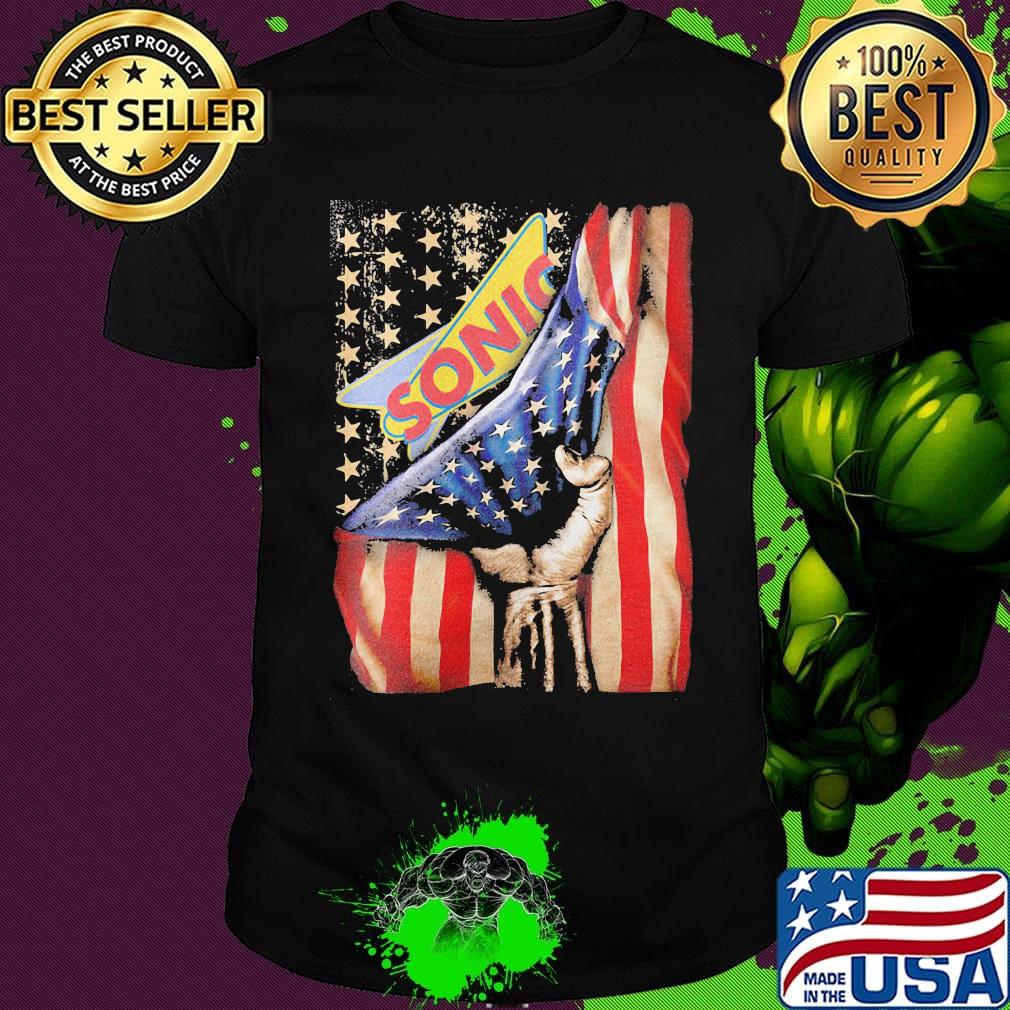 Sonic american flag independence day shirt
