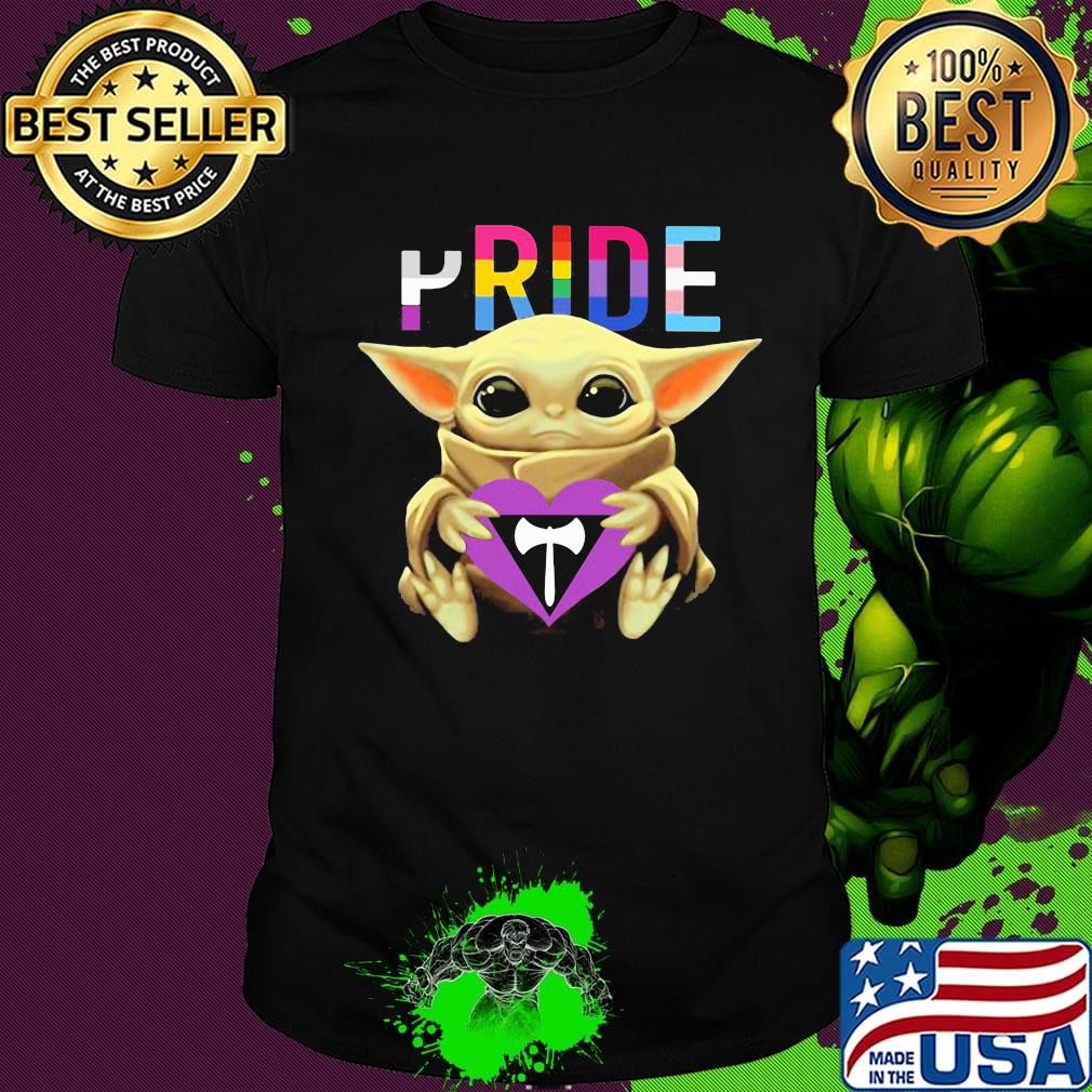 Star wars baby yoda hug pride heart shirt
