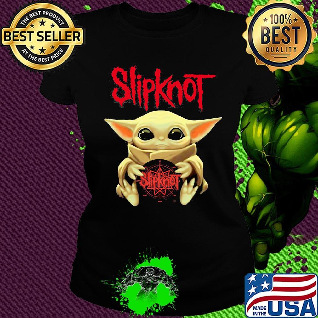 Star wars baby yoda hug slipknot album s Ladies tee Star wars baby yoda hug slipknot album s Ladies tee