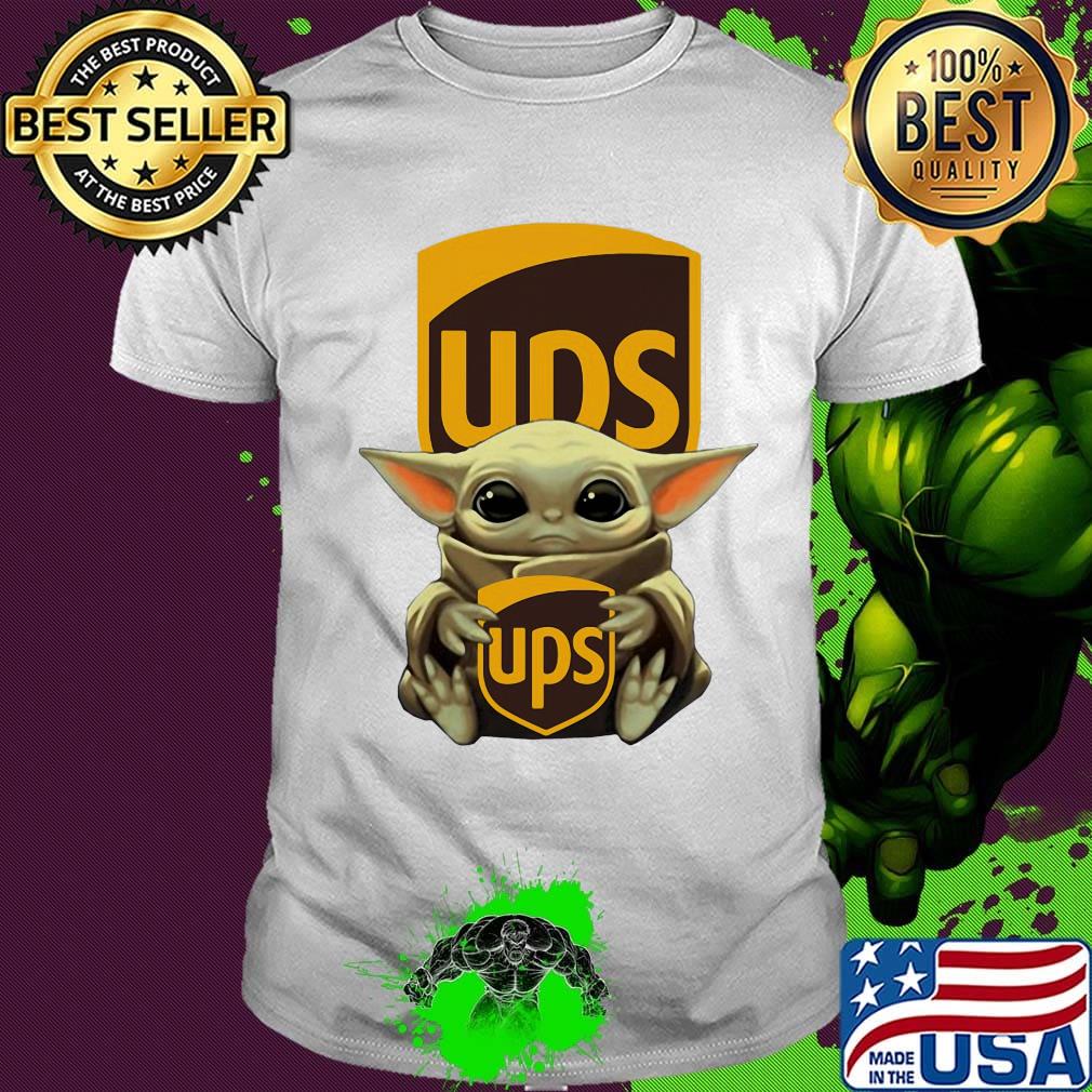 Star wars baby yoda hug ups logo shirt