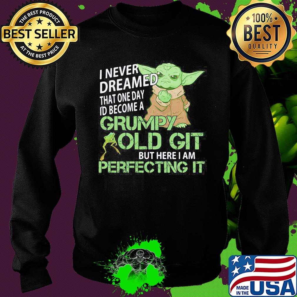 Star wars baby yoda i never dreamed that one day i'd become a grumpy old git bit here i am perfecting it frog s Sweater Star wars baby yoda i never dreamed that one day i'd become a grumpy old git bit here i am perfecting it frog s Sweater