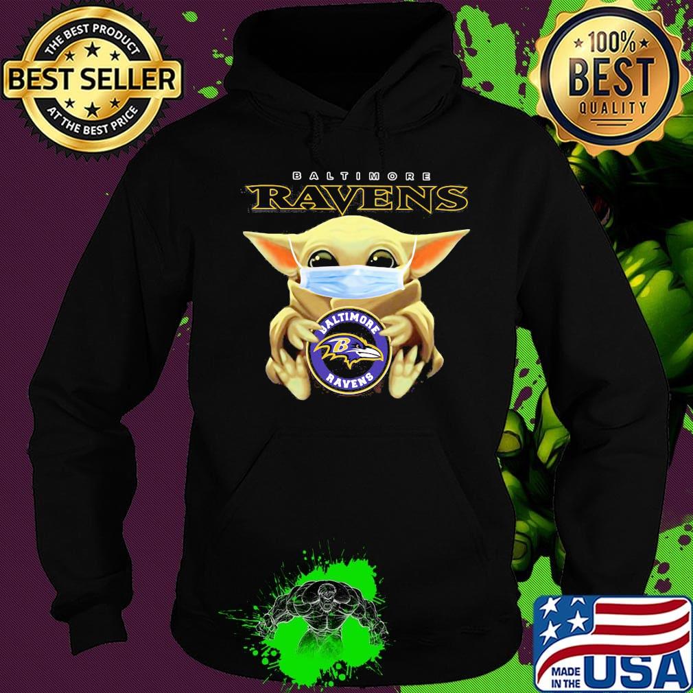 Star wars baby yoda mask hug baltimore ravens s Hoodie Star wars baby yoda mask hug baltimore ravens s Hoodie