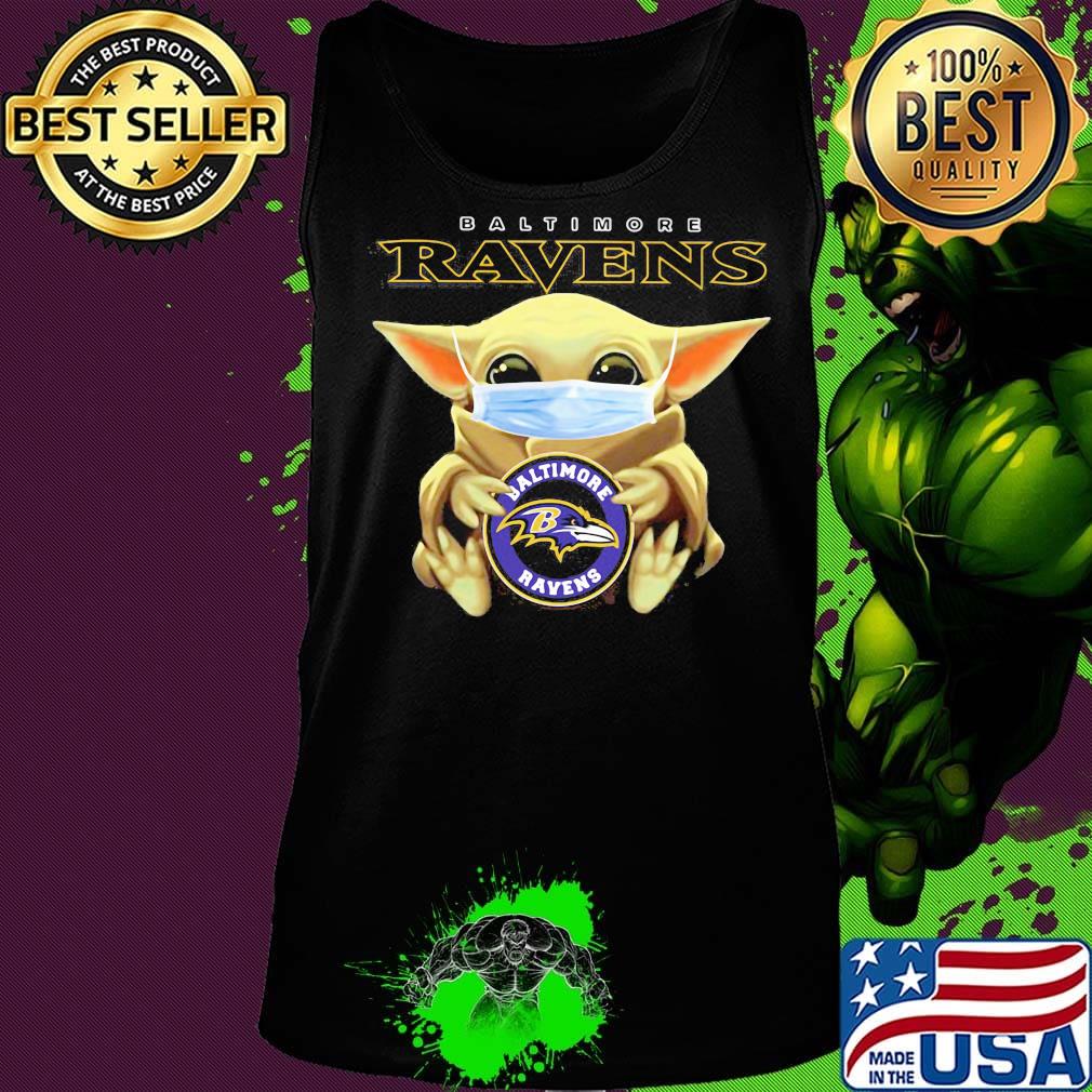 Star wars baby yoda mask hug baltimore ravens s Tank top Star wars baby yoda mask hug baltimore ravens s Tank top