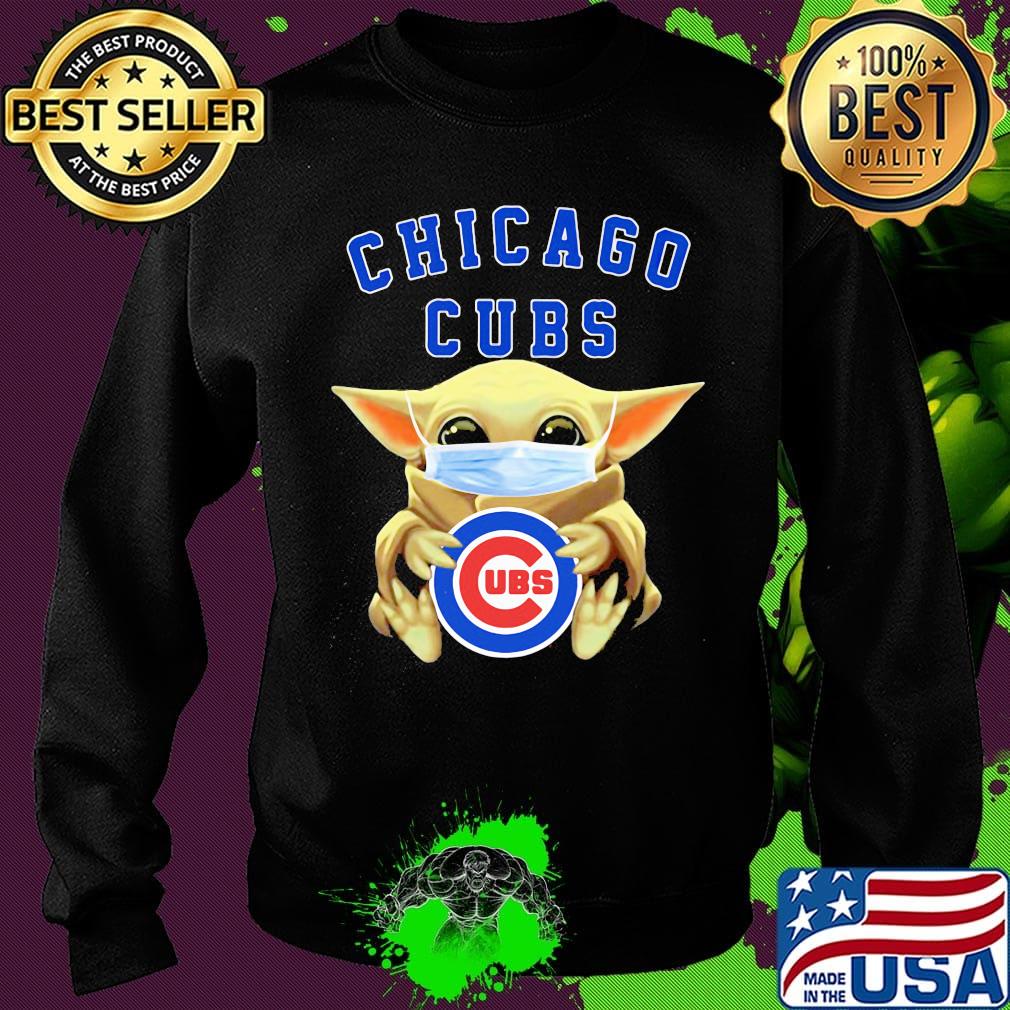 Star wars baby yoda mask hug chicago cubs s Sweater Star wars baby yoda mask hug chicago cubs s Sweater