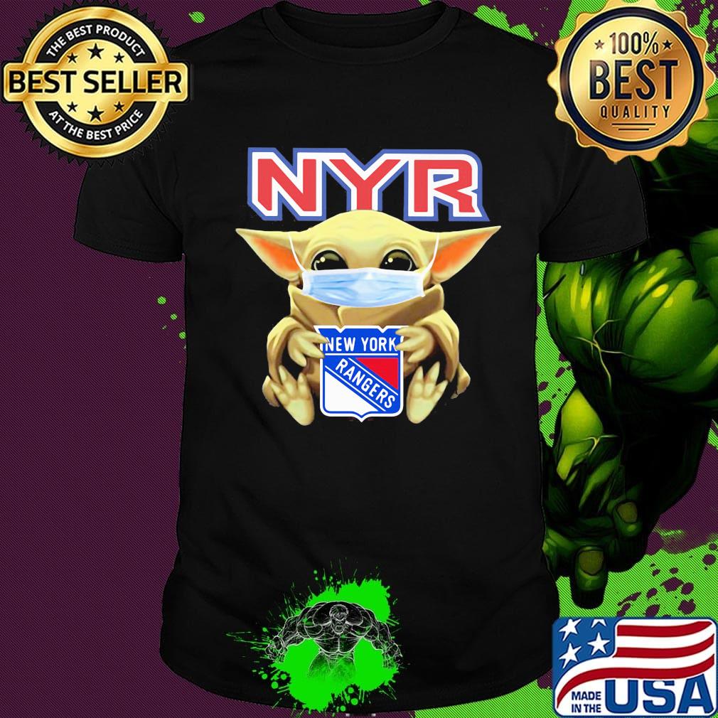 Star wars baby yoda mask hug new york rangers shirt