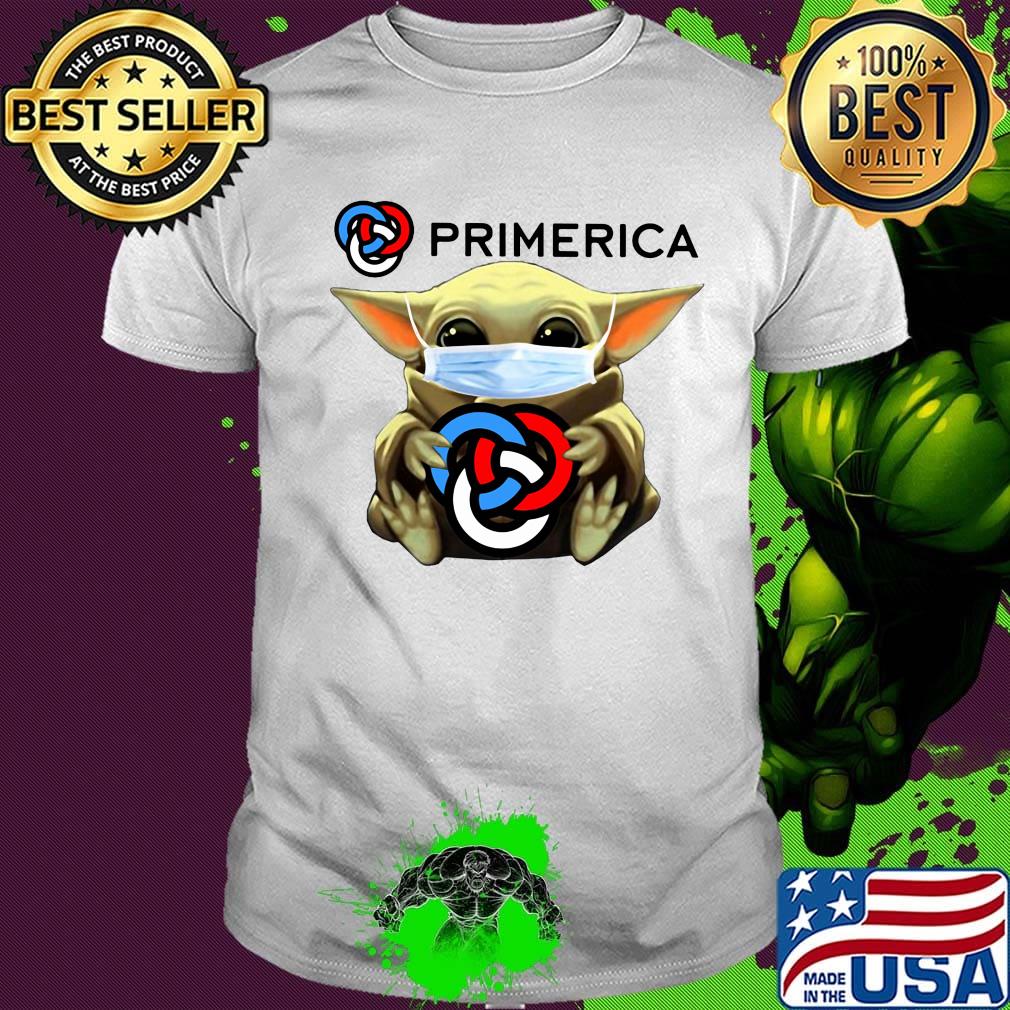 Star wars baby yoda mask hug primerica shirt