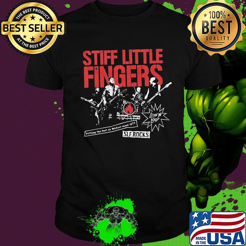 Stiff little fingers potting the past in golfnet since 1977 sle rocks shirt