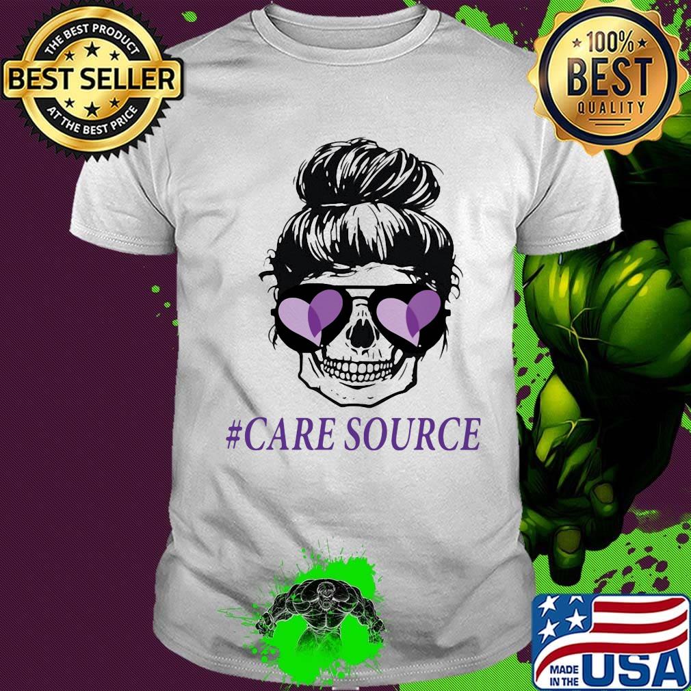 Sugar skull girl care source logo heart shirt