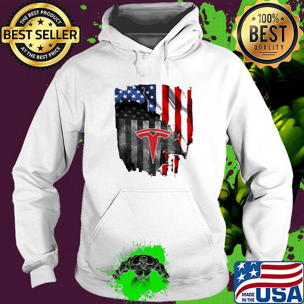 Tesla logo american flag independence day s Hoodie Tesla logo american flag independence day s Hoodie