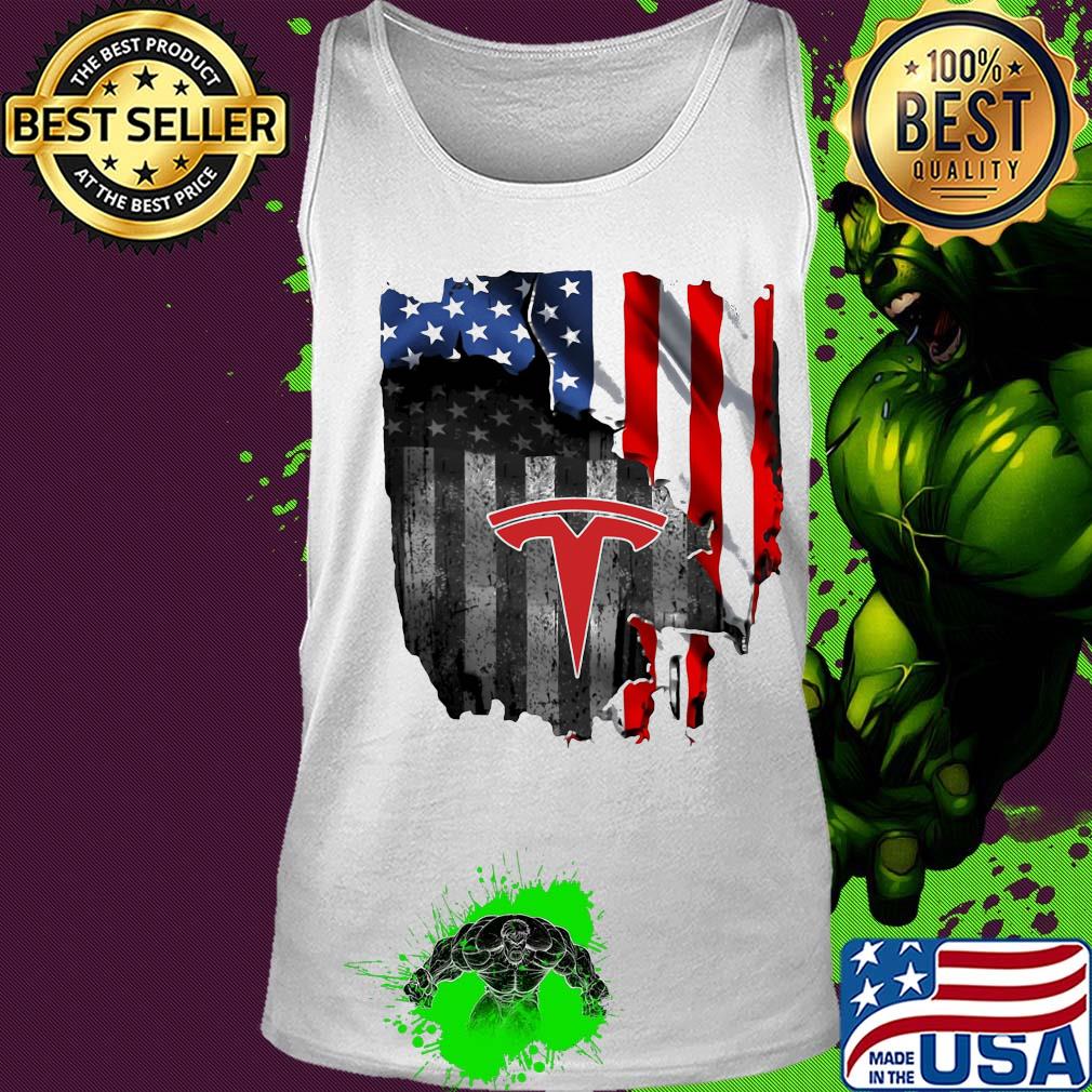 Tesla logo american flag independence day s Tank top Tesla logo american flag independence day s Tank top