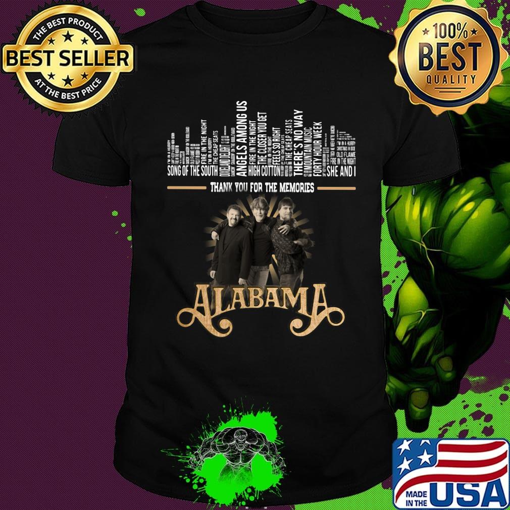 Thank you for the memories alabama band shirt