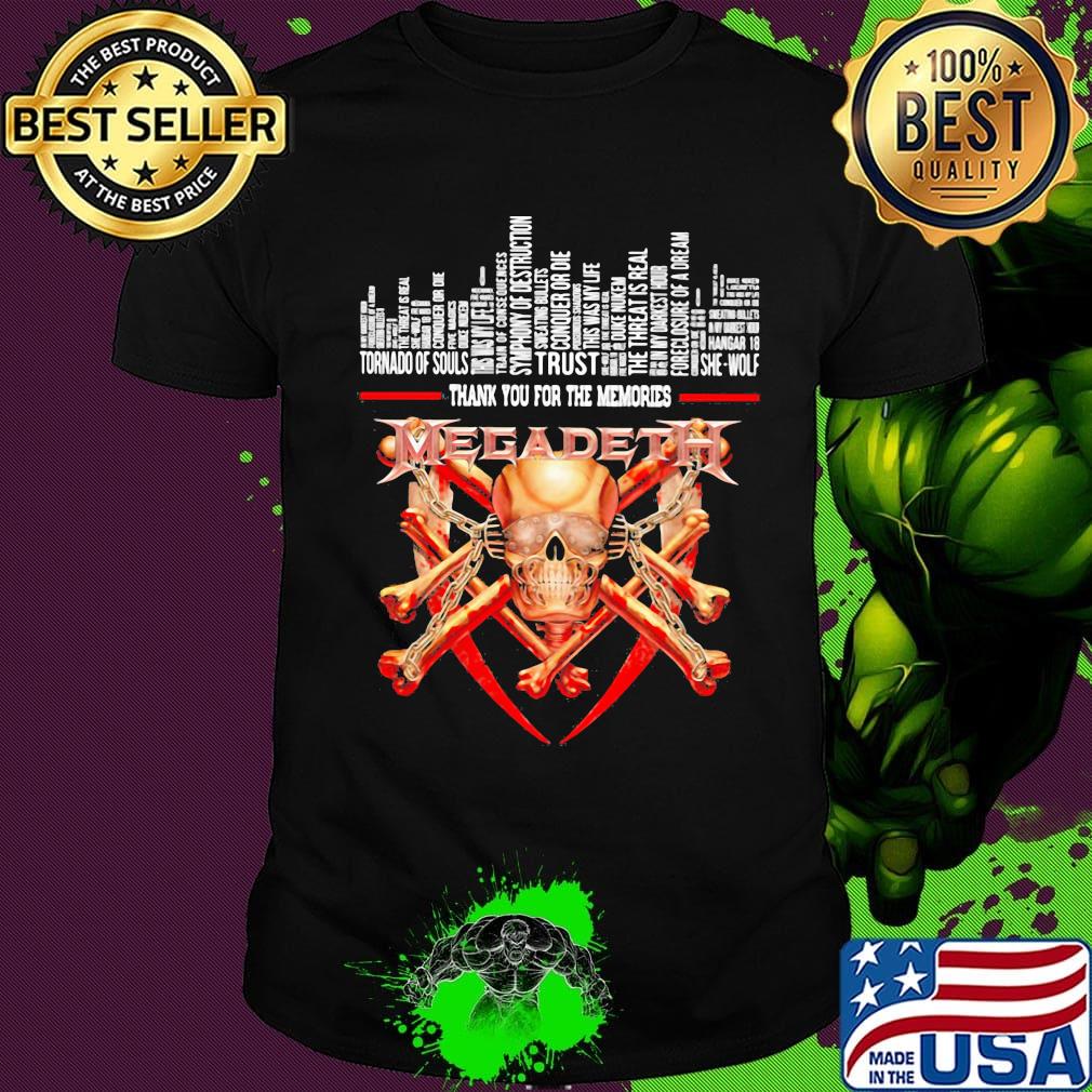 Thank you for the memories megadeth skull shirt
