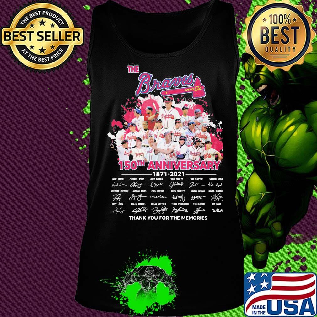 The atlanta braves baseball 150th anniversary 1871 2021 thank you for the memories signatures s Tank top The atlanta braves baseball 150th anniversary 1871 2021 thank you for the memories signatures s Tank top