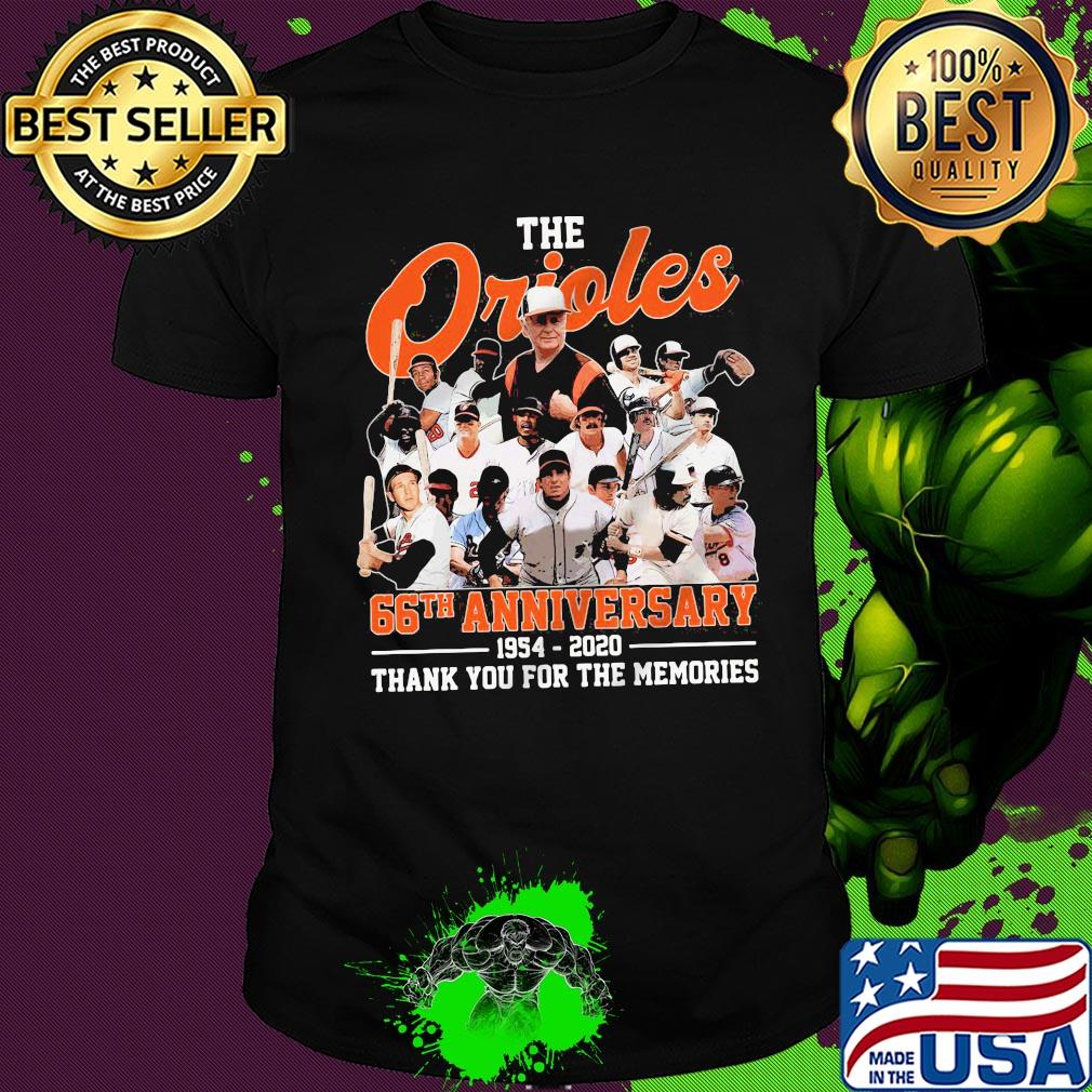 The baltimore orioles 66th anniversary 1954 2020 thank you for the memories shirt The baltimore orioles 66th anniversary 1954 2020 thank you for the memories shirt