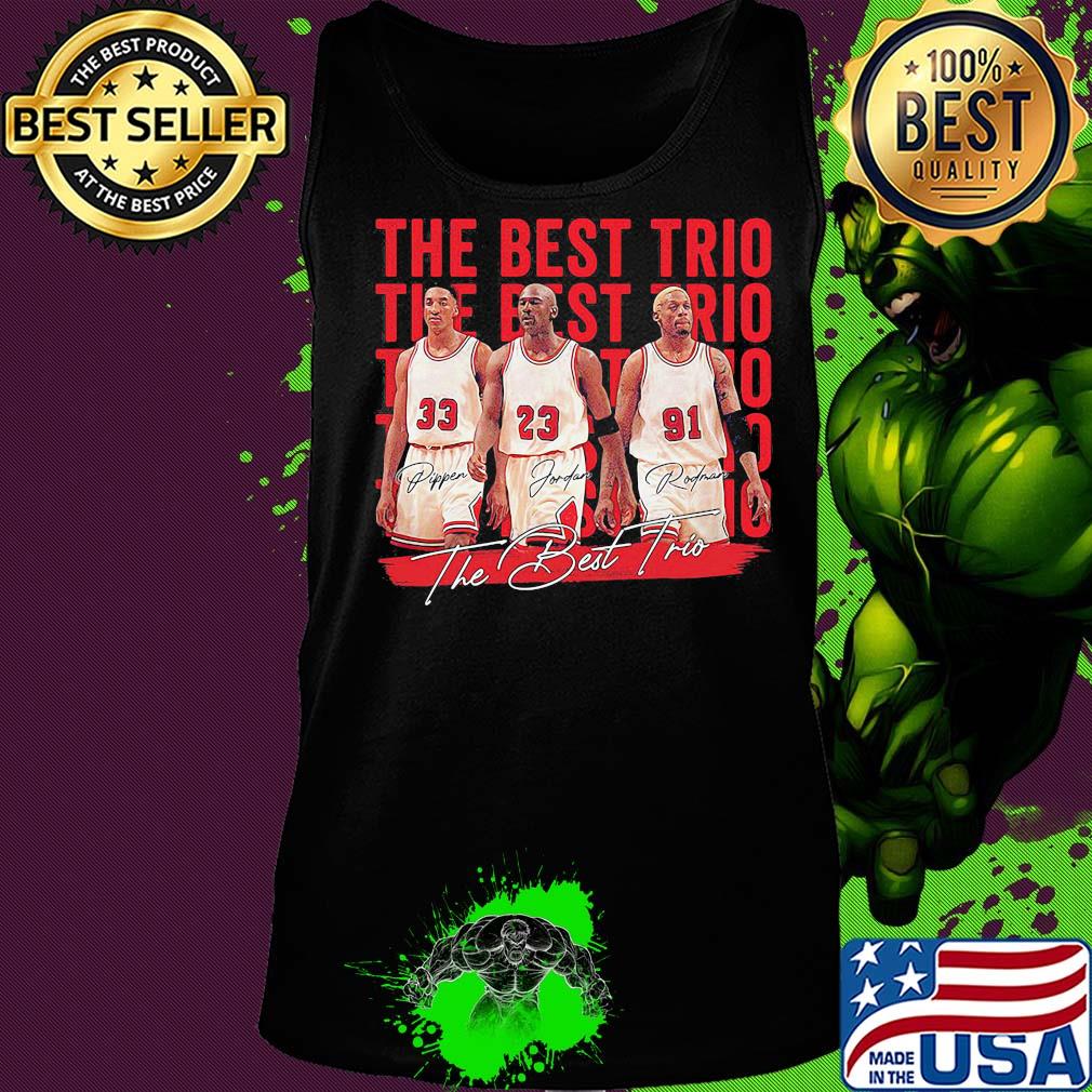 The best trio pippen bulls michael jordan and rodman basketball players signatures s Tank top The best trio pippen bulls michael jordan and rodman basketball players signatures s Tank top