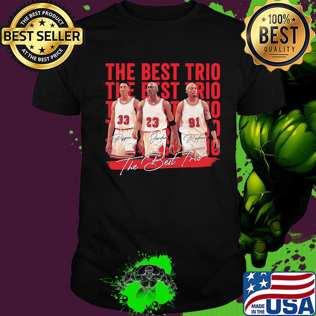 The best trio pippen bulls michael jordan and rodman basketball players signatures shirt