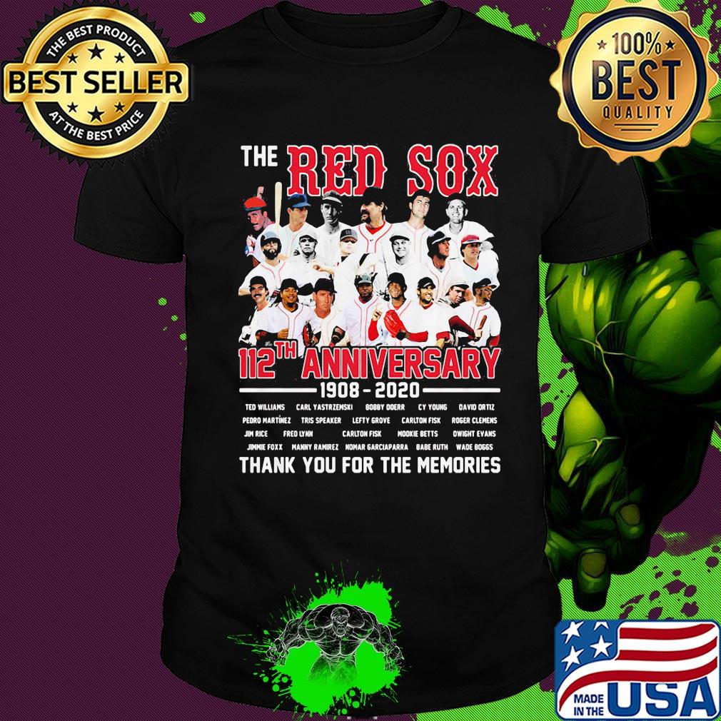 The boston red sox 112th anniversary 1908 2020 thank you for the memories shirt