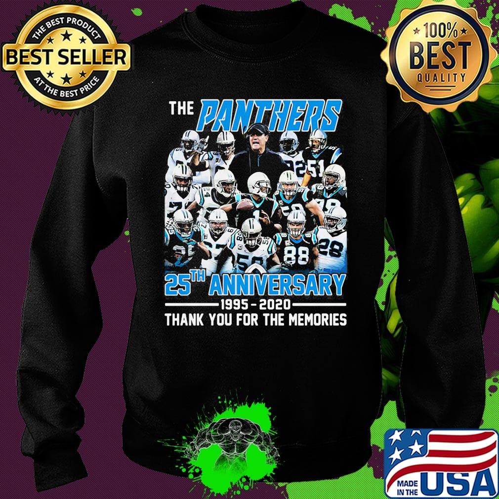 The carolina panthers 25th anniversary 1995 2020 thank you for the memories s Sweater The carolina panthers 25th anniversary 1995 2020 thank you for the memories s Sweater