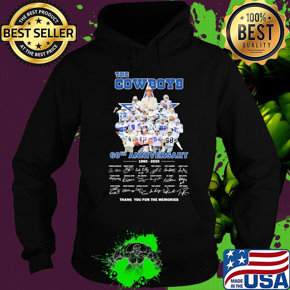 The cowboys 60th anniversary 1960 2020 thank you for the memories signatures s Hoodie The cowboys 60th anniversary 1960 2020 thank you for the memories signatures s Hoodie