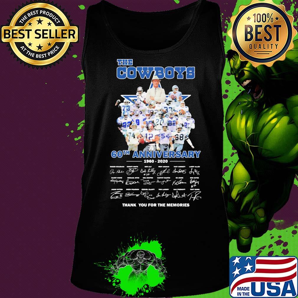 The cowboys 60th anniversary 1960 2020 thank you for the memories signatures s Tank top The cowboys 60th anniversary 1960 2020 thank you for the memories signatures s Tank top