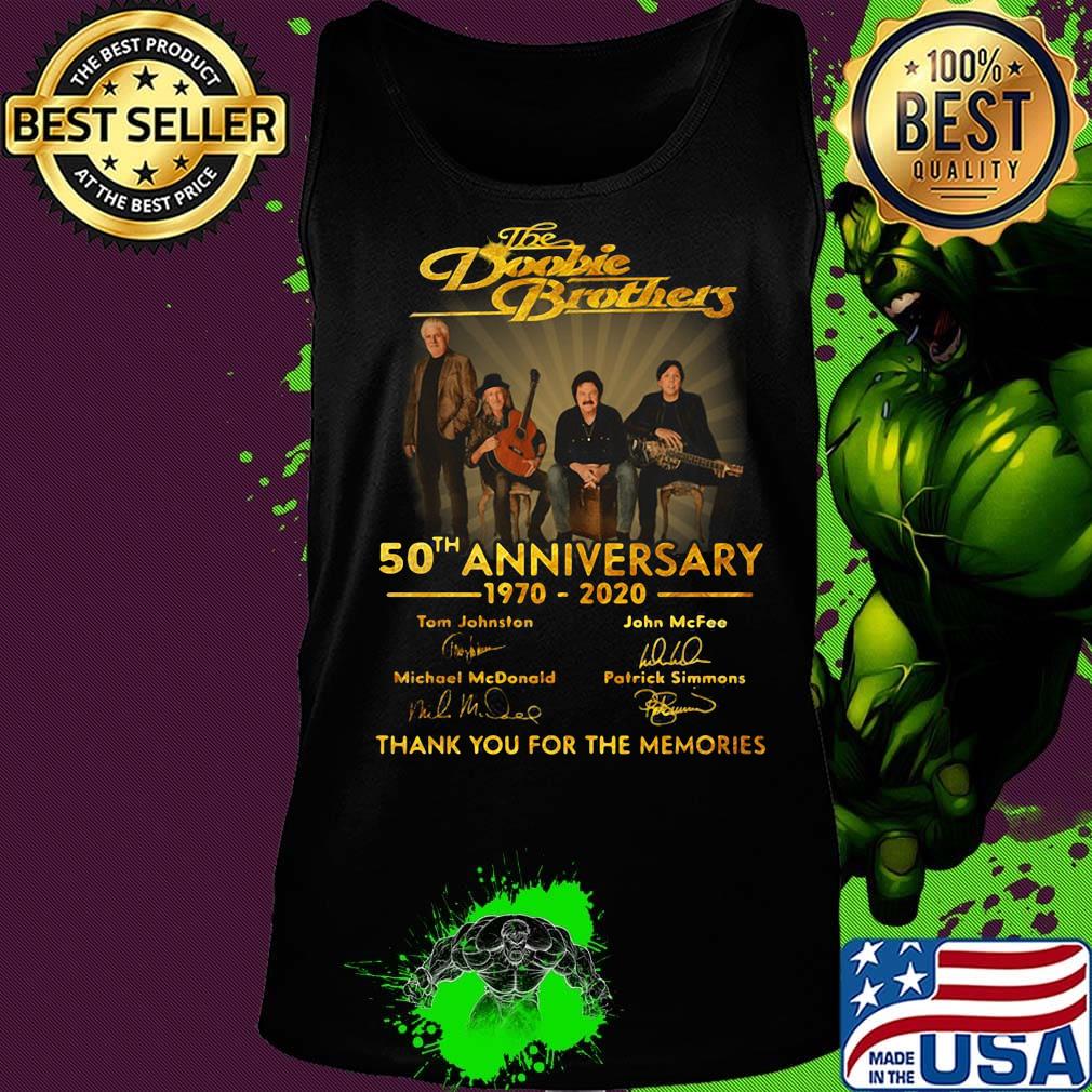 The doobie brothers 50th anniversary 1970 2020 thank you for the memories signatures light s Tank top The doobie brothers 50th anniversary 1970 2020 thank you for the memories signatures light s Tank top