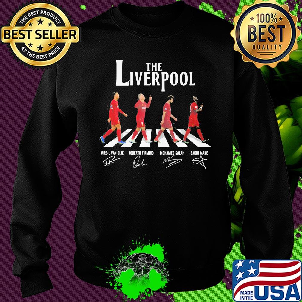 The liverpool abbey road virgil van dijk roberto firmino mohamed salah sadio mane signatures s Sweater The liverpool abbey road virgil van dijk roberto firmino mohamed salah sadio mane signatures s Sweater