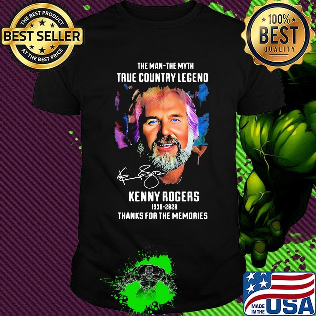 The man the myth true country legend kenny rogers 1938 2020 thanks for the memories signature shirt