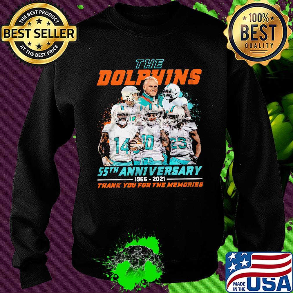 The miami dolphins 55th anniversary 1966 2021 thank you for the memories s Sweater The miami dolphins 55th anniversary 1966 2021 thank you for the memories s Sweater