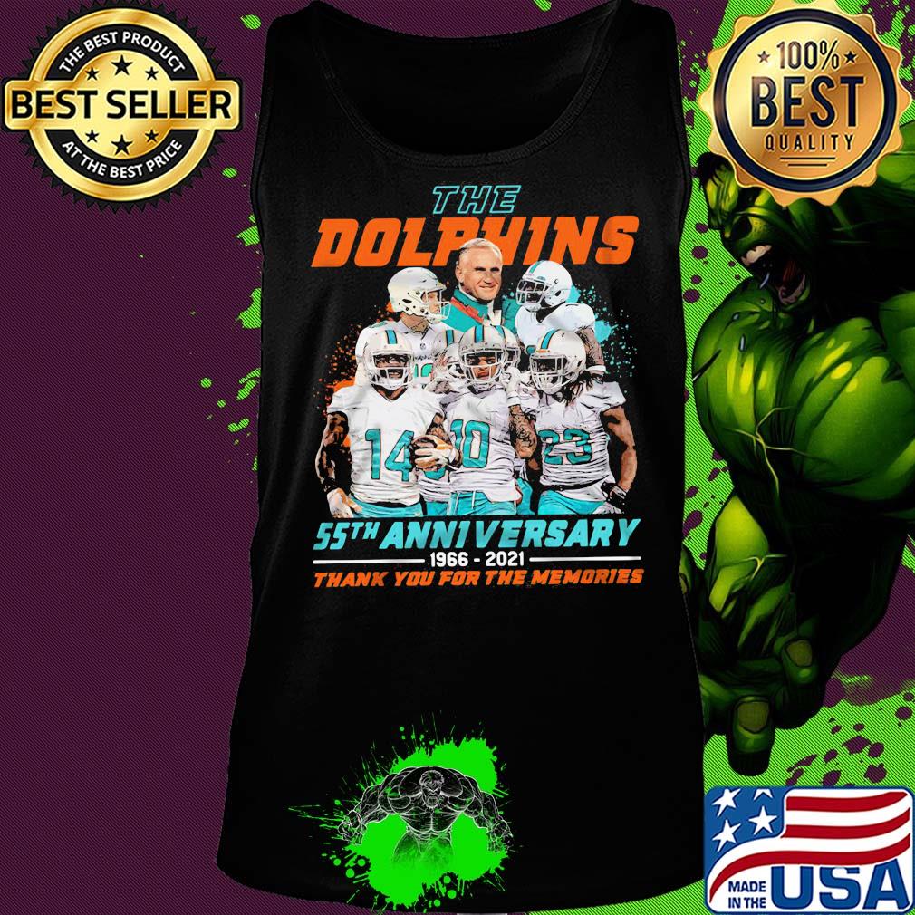 The miami dolphins 55th anniversary 1966 2021 thank you for the memories s Tank top The miami dolphins 55th anniversary 1966 2021 thank you for the memories s Tank top