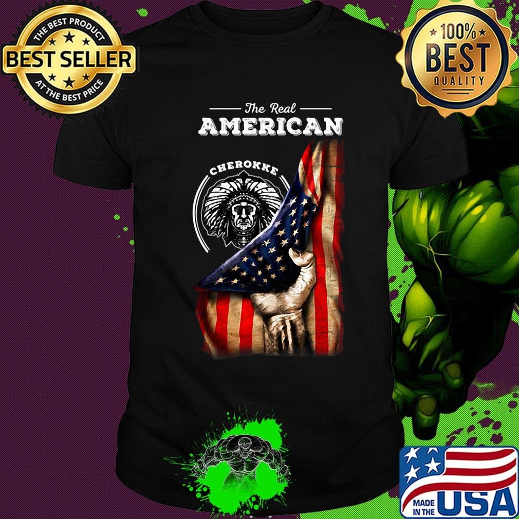 The real american cherokee blood flag independence day shirt
