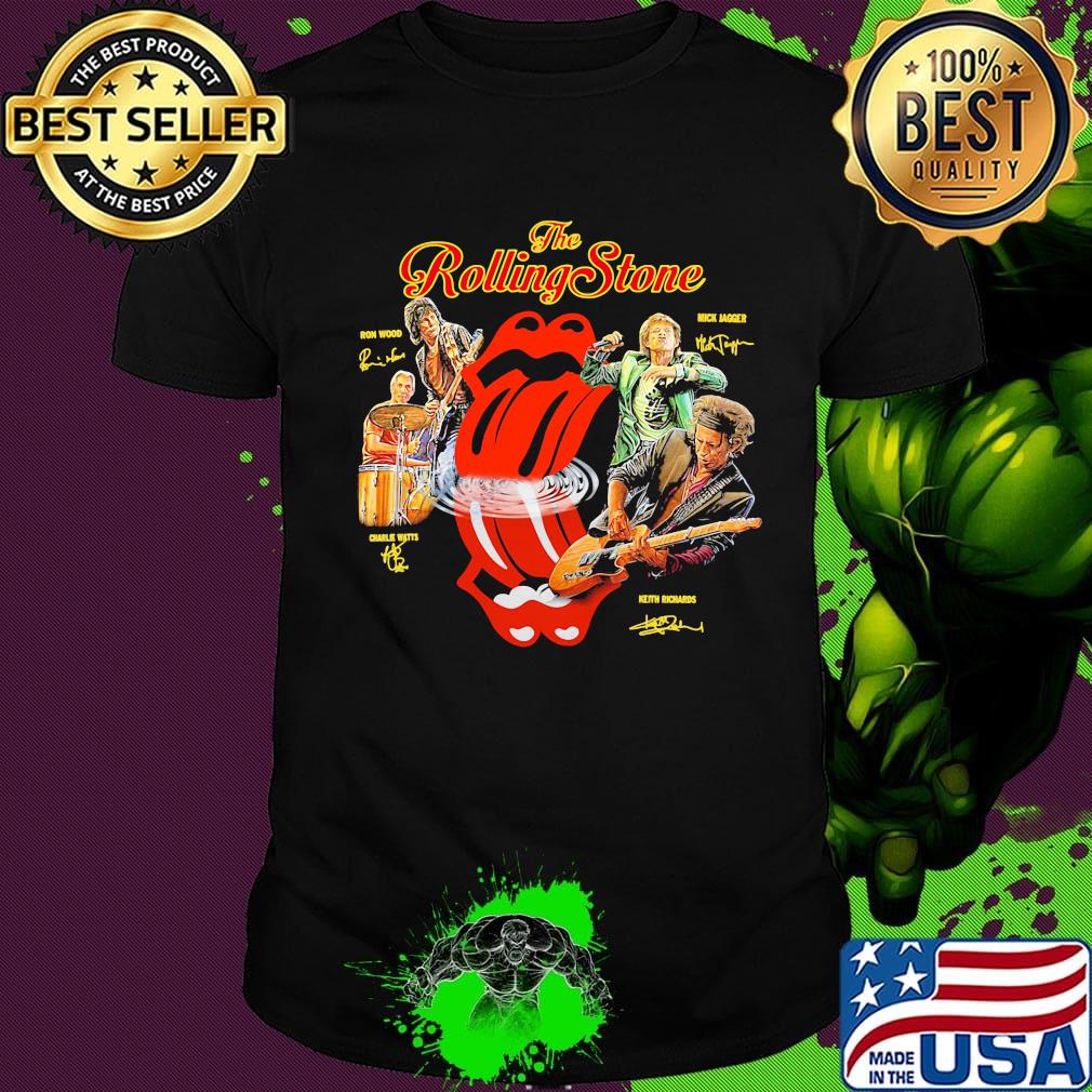 The rolling stone band members signatures shirt