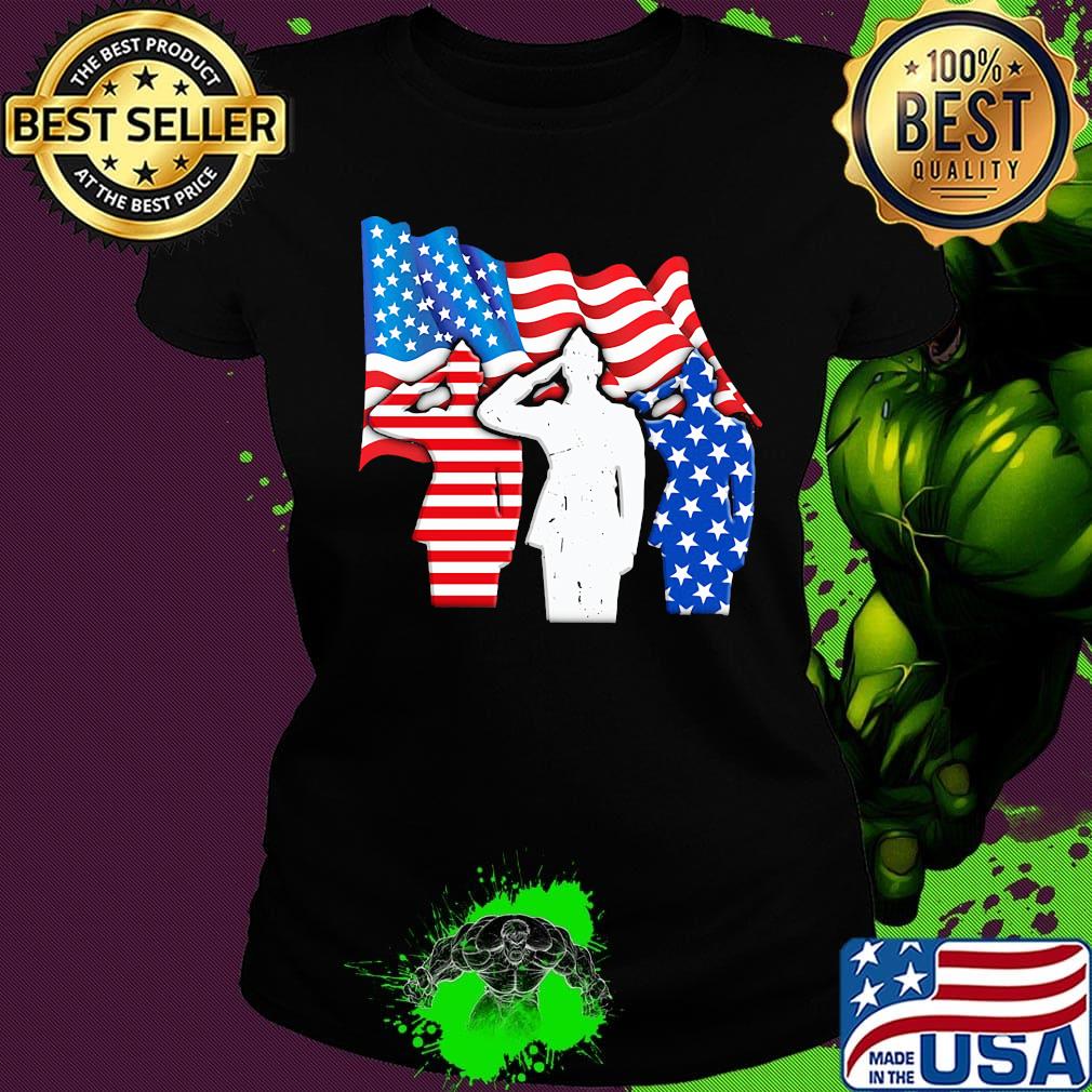 The Soldier Salutes American Flag Independence Day Shirt Ladies tee The Soldier Salutes American Flag Independence Day Shirt Ladies tee