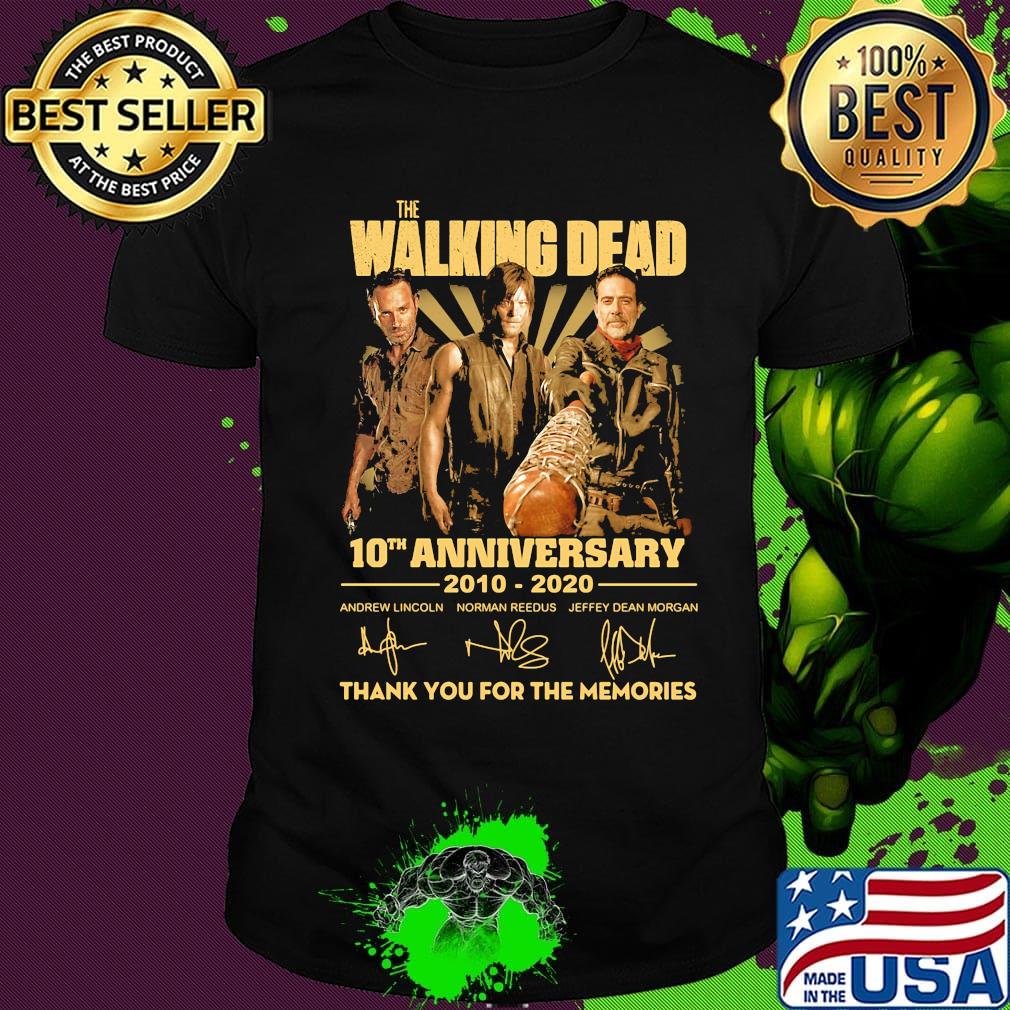 The walking dead movie 10th anniversary 2010 2020 thank you for the memories signatures shirt