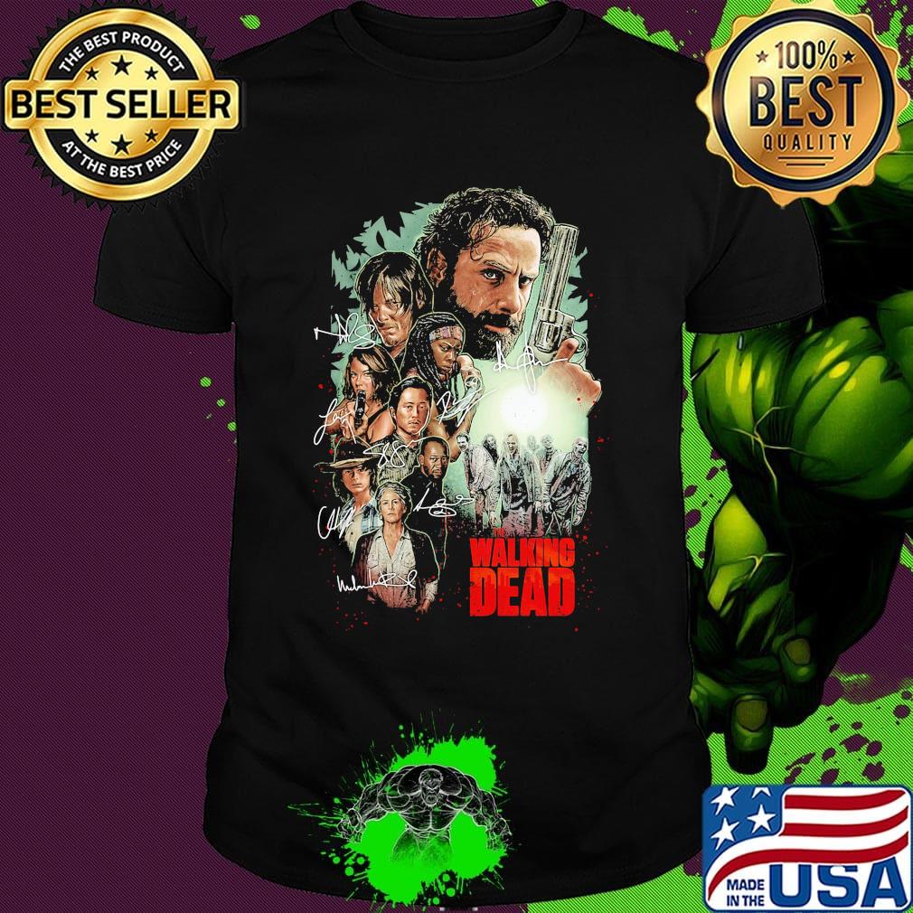 The walking dead movie characters signatures shirt