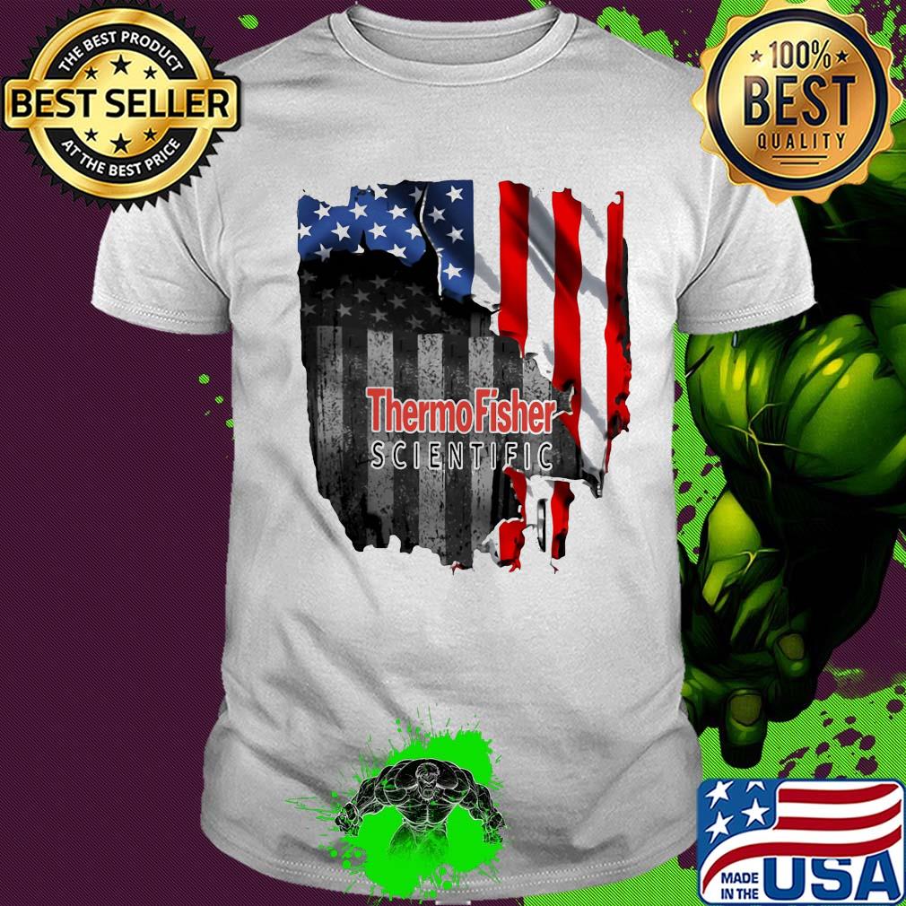 Thermo fisher scientific logo american flag independence day shirt
