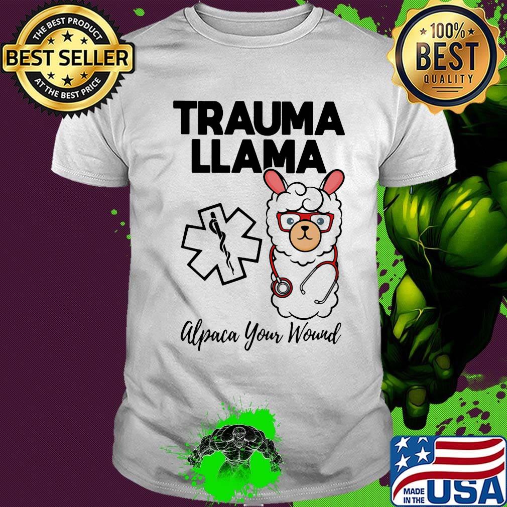 Trauma Llâm Alpaca Your Wound Media Logo Lamb Ear Piece Shirt